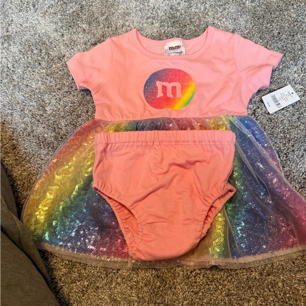 M&M'S Pink and Rainbow Diaper Cover Set